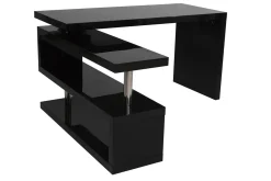 Miliboo Bureau Design-Bureau modulable design noir laqué L140-218 cm MAX