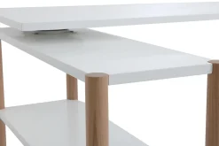 Miliboo Bureau Design-Bureau modulable scandinave blanc et bois chêne massif L140-203 cm GILDA