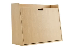 Miliboo Bureau Design-Bureau mural avec rangements scandinave bois clair chêne L78 cm GABIN