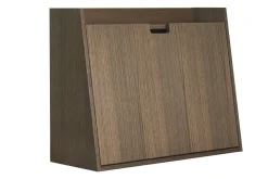 Miliboo Bureau Design-Bureau mural avec rangements en bois foncé L78 cm GABIN