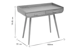 Miliboo Bureau Design-Bureau scandinave bois clair avec rangements 2 tiroirs L100 cm HALLEN