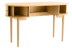 Miliboo Bureau Design-Bureau vintage avec rangements portes coulissantes bois clair chêne L130 cm EPIC