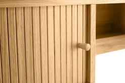 Miliboo Bureau Design-Bureau vintage avec rangements portes coulissantes bois clair chêne L130 cm EPIC