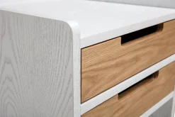 Miliboo Rangement Bureau-Caisson de bureau 2 tiroirs scandinave blanc et bois clair OPUS
