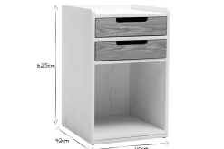 Miliboo Rangement Bureau-Caisson de bureau 2 tiroirs scandinave blanc et bois clair OPUS