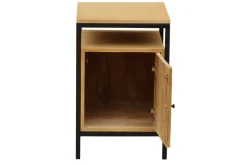 Miliboo Rangement Bureau-Caisson de bureau industriel bois manguier massif et métal noir OPIUM