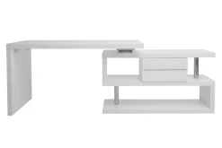 Miliboo Rangement Bureau-Caisson de rangement 2 tiroirs blanc laqué MAX