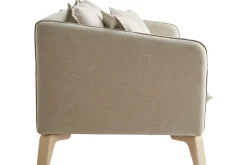 Miliboo Canapé Design|Voir Tous Les Canapés-Canapé 3 places éco-responsable en tissu recyclé naturel et bois clair FOREST
