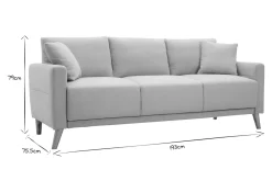 Miliboo Canapé Design|Voir Tous Les Canapés-Canapé 3 places en tissu beige et bois clair MUNIK