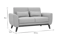 Miliboo Canapé Design|Voir Tous Les Canapés-Canapé 2 places en tissu bleu foncé et bois foncé EKTOR