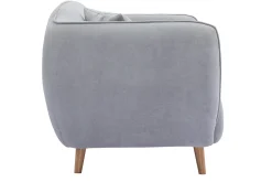 Miliboo Canapé Design|Voir Tous Les Canapés-Canapé 2 places en tissu effet velours gris clair et bois clair FOLK