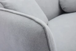 Miliboo Canapé Design|Voir Tous Les Canapés-Canapé 2 places en tissu effet velours gris clair et bois clair FOLK