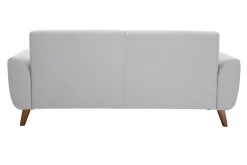 Miliboo Canapé Design|Voir Tous Les Canapés-Canapé 2 places en tissu gris et bois foncé EKTOR