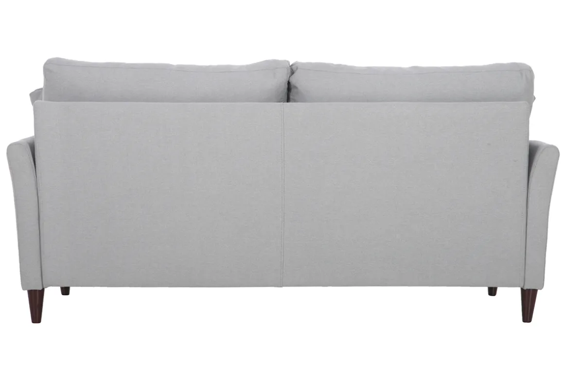 Miliboo Canapé Design|Voir Tous Les Canapés-Canapé avec coffre 3 places en tissu gris clair et bois foncé MEDLEY