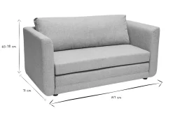 Miliboo Voir Tous Les Canapés-Canapé convertible 2 places en tissu gris clair LEON