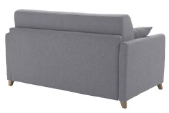 Miliboo Canapé Convertible|Voir Tous Les Canapés-Canapé convertible 2-3 places en tissu gris et bois clair avec matelas 13 cm SKANDY