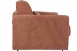 Miliboo Canapé Convertible|Voir Tous Les Canapés-Canapé convertible 3 places en tissu effet velours terracotta avec matelas 13 cm LETTO
