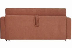 Miliboo Canapé Convertible|Voir Tous Les Canapés-Canapé convertible 3 places en tissu effet velours terracotta avec matelas 13 cm LETTO