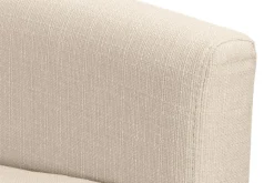 Miliboo Canapé Convertible|Voir Tous Les Canapés-Canapé convertible 3 places en tissu beige et bois clair avec matelas 12 cm SKANDY