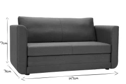 Miliboo Canapé Convertible|Voir Tous Les Canapés-Canapé convertible 2 places en tissu bleu canard LEON