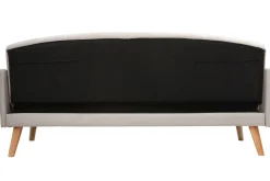 Miliboo Canapé Convertible|Voir Tous Les Canapés-Canapé convertible 3 places en tissu gris clair et bois clair ARYA