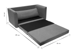 Miliboo Canapé Convertible|Voir Tous Les Canapés-Canapé convertible 2 places en tissu vert de gris LEON