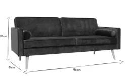 Miliboo Canapé Convertible|Voir Tous Les Canapés-Canapé convertible 3 places en tissu velours bleu pétrole et bois clair MOORE