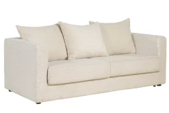 Miliboo Canapé Design|Canapé Convertible-Canapé convertible 3 places en tissu velours côtelé beige avec matelas 13 cm BACIO