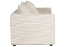 Miliboo Canapé Design|Canapé Convertible-Canapé convertible 3 places en tissu velours côtelé beige avec matelas 13 cm BACIO