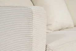 Miliboo Canapé Design|Canapé Convertible-Canapé convertible 3 places en tissu velours côtelé beige avec matelas 13 cm BACIO