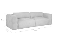 Miliboo Canapé Convertible|Voir Tous Les Canapés-Canapé convertible avec coffre 4 places en tissu velours chenille beige CRUSH