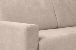 Miliboo Canapé Convertible|Voir Tous Les Canapés-Canapé convertible avec têtières ajustables 3 places en tissu effet velours beige avec matelas 18 cm NORO