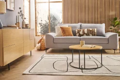 Miliboo Canapé Convertible|Voir Tous Les Canapés-Canapé convertible design 3 places en tissu gris et métal noir GAEL