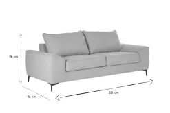 Miliboo Canapé Convertible|Voir Tous Les Canapés-Canapé convertible design 3 places en tissu gris et métal noir GAEL