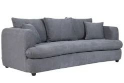 Miliboo Canapé Convertible|Voir Tous Les Canapés-Canapé convertible déhoussable 3-4 places design haricot en tissu effet velours gris anthracite SACHA