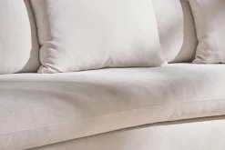 Miliboo Canapé Convertible|Voir Tous Les Canapés-Canapé convertible déhoussable 3-4 places design haricot en tissu effet velours beige clair SACHA