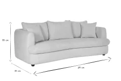 Miliboo Canapé Convertible|Voir Tous Les Canapés-Canapé convertible déhoussable 3-4 places design haricot en tissu effet velours beige clair SACHA