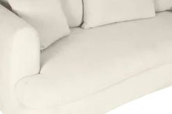 Miliboo Canapé Convertible|Voir Tous Les Canapés-Canapé convertible déhoussable 3-4 places design haricot en tissu effet velours beige clair SACHA