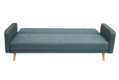 Miliboo Canapé Convertible|Voir Tous Les Canapés-Canapé convertible scandinave 3 places en tissu vert de gris et bois clair ULLA