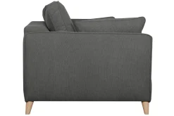 Miliboo Canapé Convertible|Voir Tous Les Canapés-Canapé convertible scandinave 3 places en tissu gris anthracite et bois clair avec matelas 10 cm PAPEL