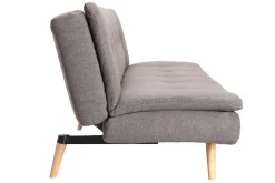 Miliboo Canapé Convertible|Voir Tous Les Canapés-Canapé convertible scandinave 3 places en tissu gris foncé et bois clair SENSO