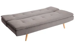 Miliboo Canapé Convertible|Voir Tous Les Canapés-Canapé convertible scandinave 3 places en tissu gris foncé et bois clair SENSO