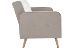 Miliboo Canapé Convertible|Voir Tous Les Canapés-Canapé convertible scandinave 3 places en tissu beige et bois clair ULLA