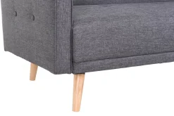 Miliboo Canapé Convertible|Voir Tous Les Canapés-Canapé convertible scandinave 3 places en tissu gris foncé et bois clair ULLA