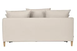 Miliboo Canapé Convertible|Voir Tous Les Canapés-Canapé convertible scandinave 3 places en tissu effet velours beige et bois clair LOUISE