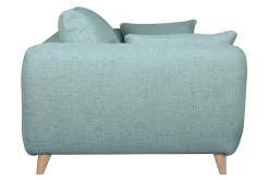 Miliboo Canapé Convertible|Voir Tous Les Canapés-Canapé convertible scandinave 3 places en tissu bleu glacier avec matelas 10 cm CREEP