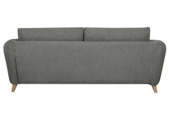Miliboo Canapé Convertible|Voir Tous Les Canapés-Canapé convertible scandinave 3 places en tissu gris anthracite et bois clair avec matelas 10 cm CREEP