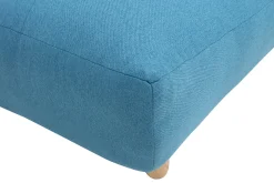 Miliboo Canapé Convertible|Voir Tous Les Canapés-Canapé convertible scandinave 3 places en tissu bleu canard et bois clair YUMI