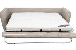 Miliboo Canapé Convertible|Voir Tous Les Canapés-Canapé convertible scandinave 3 places en tissu beige avec matelas 10 cm CREEP