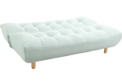 Miliboo Canapé Convertible|Voir Tous Les Canapés-Canapé convertible scandinave en tissu menthe à l'eau et bois clair YUMI